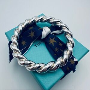 RARE Tiffany & Co. Vintage Twist Bangle Bracelet in Sterling Silver w Packaging